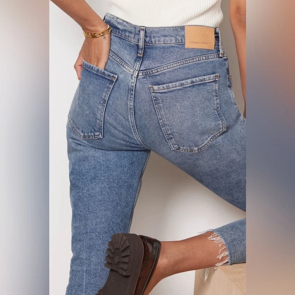 Citizens of Humanity Cropped Isola Raw Hem Premium Vintage Jeans-Size 27 - Picture 4 of 14